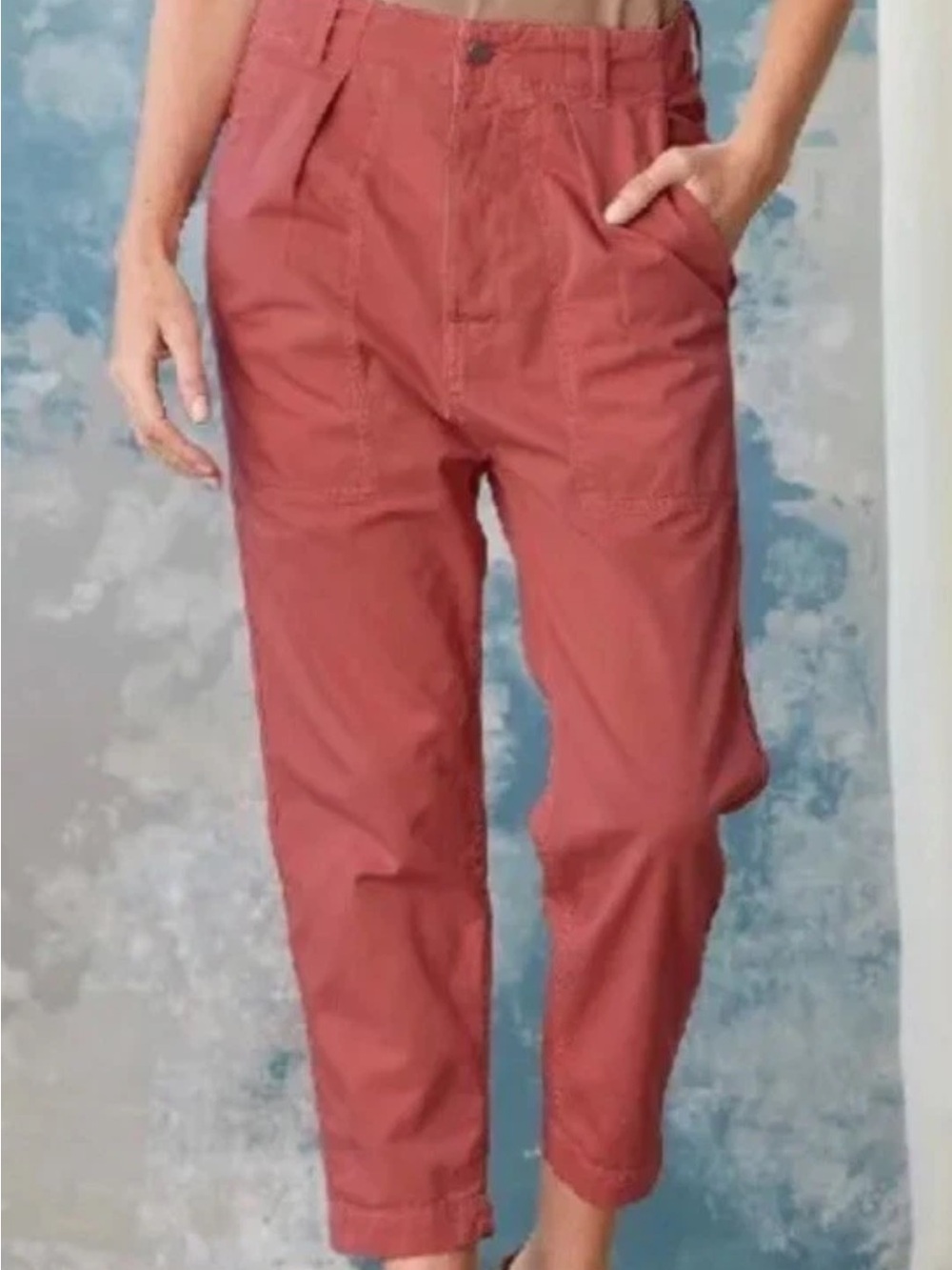 Sundance Sundry Croft Pants High Waisted Button Fly Cotton Boho Size 28 NWT